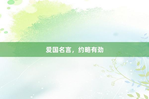 爱国名言，约略有劲